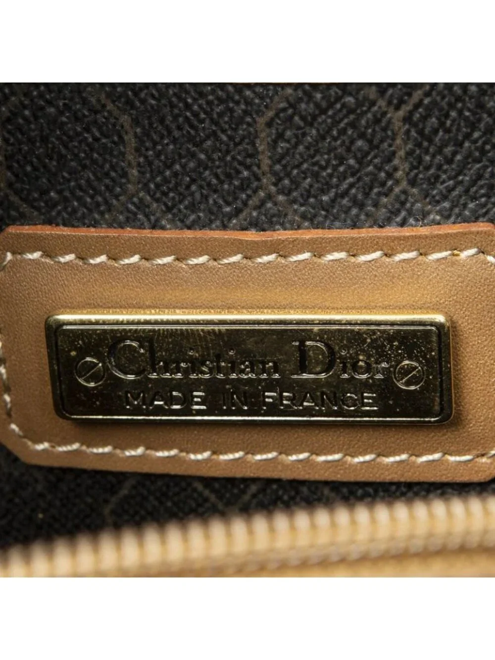 Dior Vintage Travel Boston Gray Brown Honeycomb Canvas Shoulder Bag - Picture 10 of 10